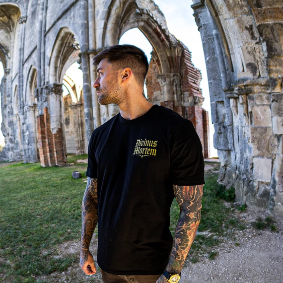 divinus, mortem, logo, polo, pólók